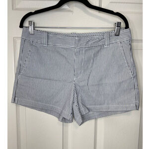 New York & Company Blue and White Stripe Short size 8